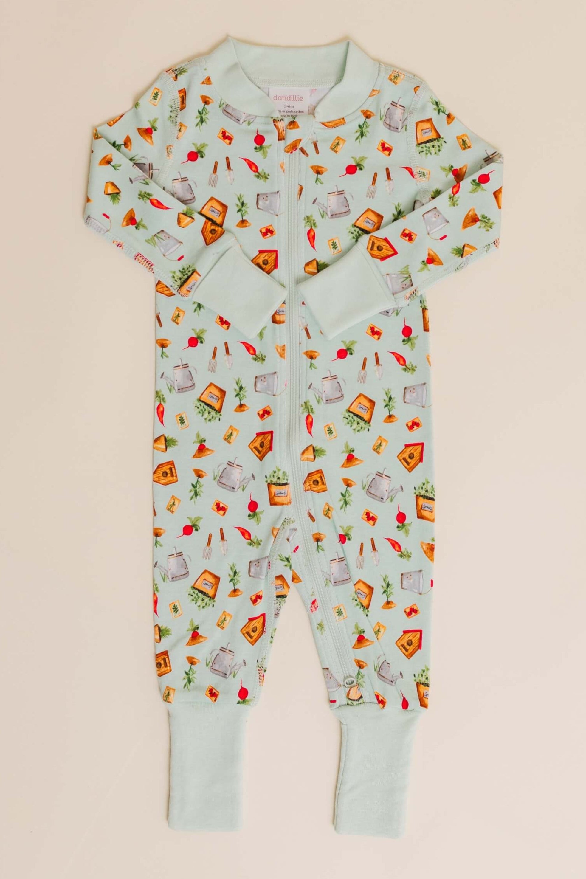 Happy Garden print in green