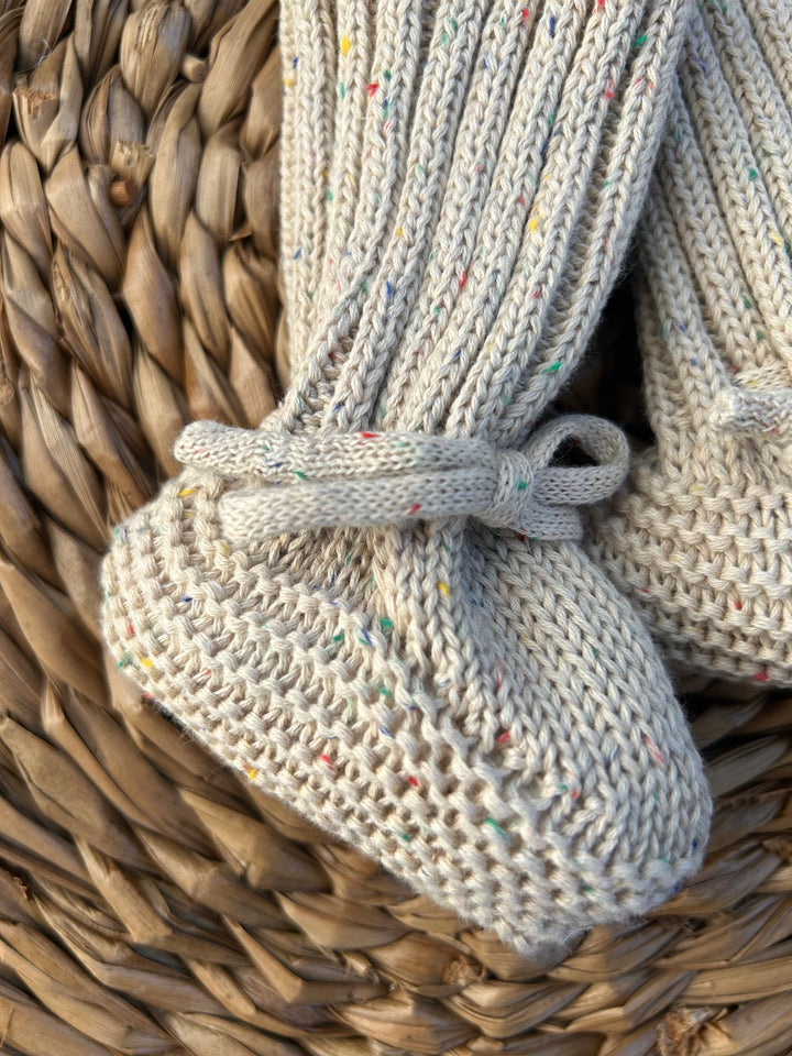 Sprinkle Knit Booties - Hazelnut