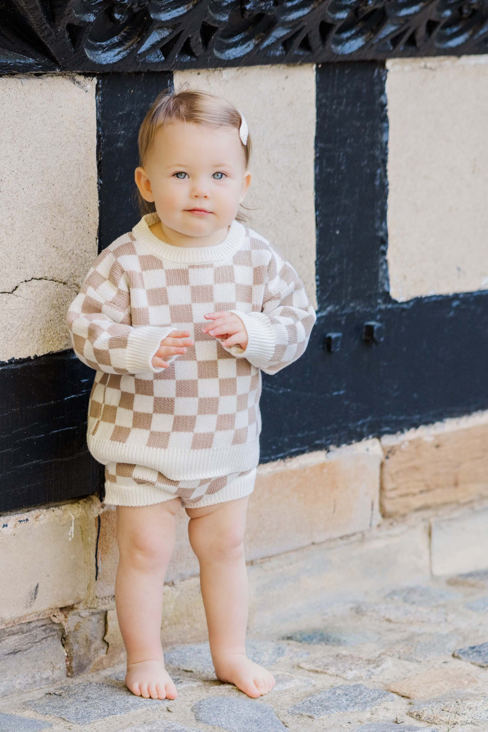 Checker Sweater and Bloomer Knit Set Organic