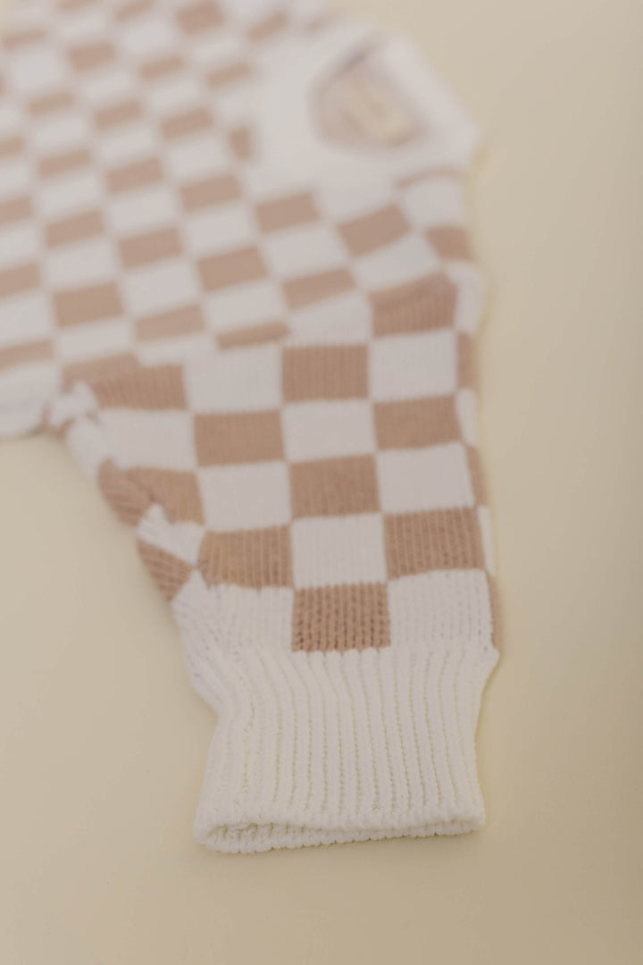 Checker Sweater Bloomer Knit Set Flat Twelve