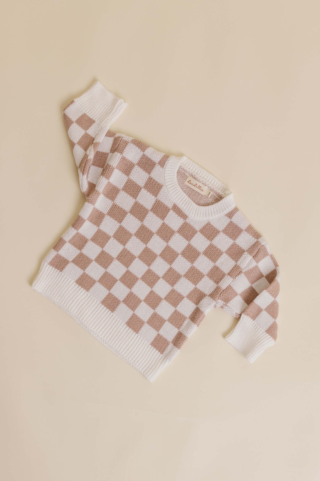 Checker Sweater Bloomer Knit Set Flat Six