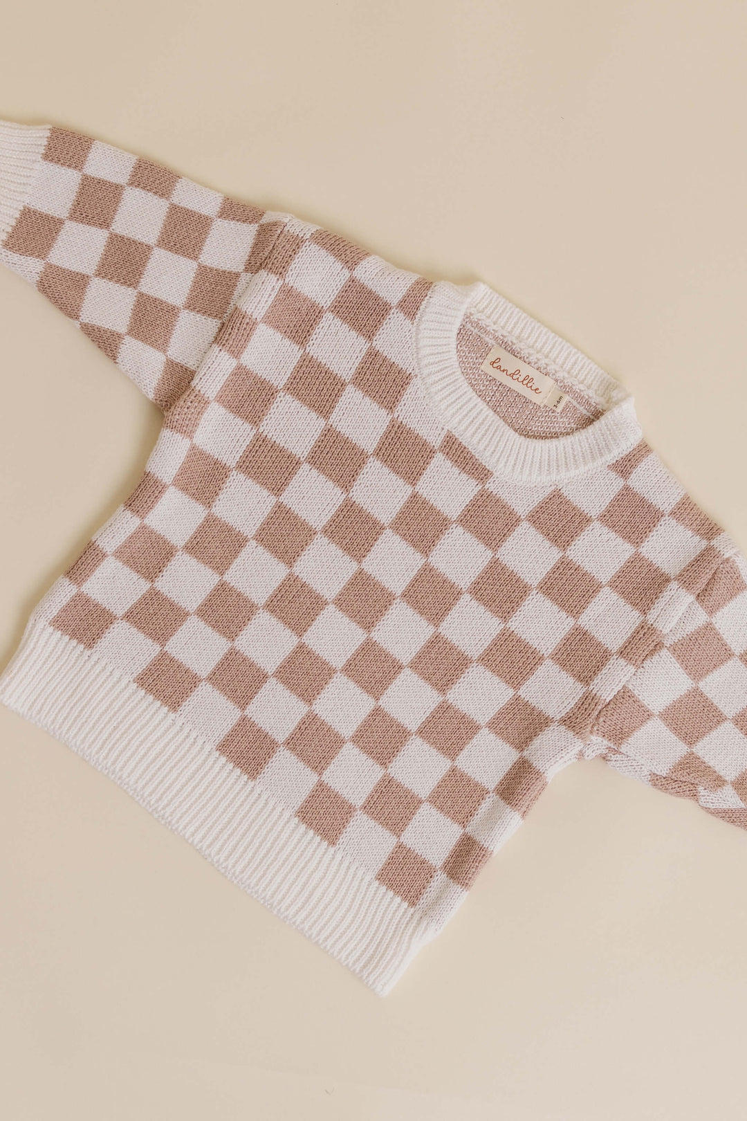 Checker Sweater Bloomer Knit Set Flat Nine