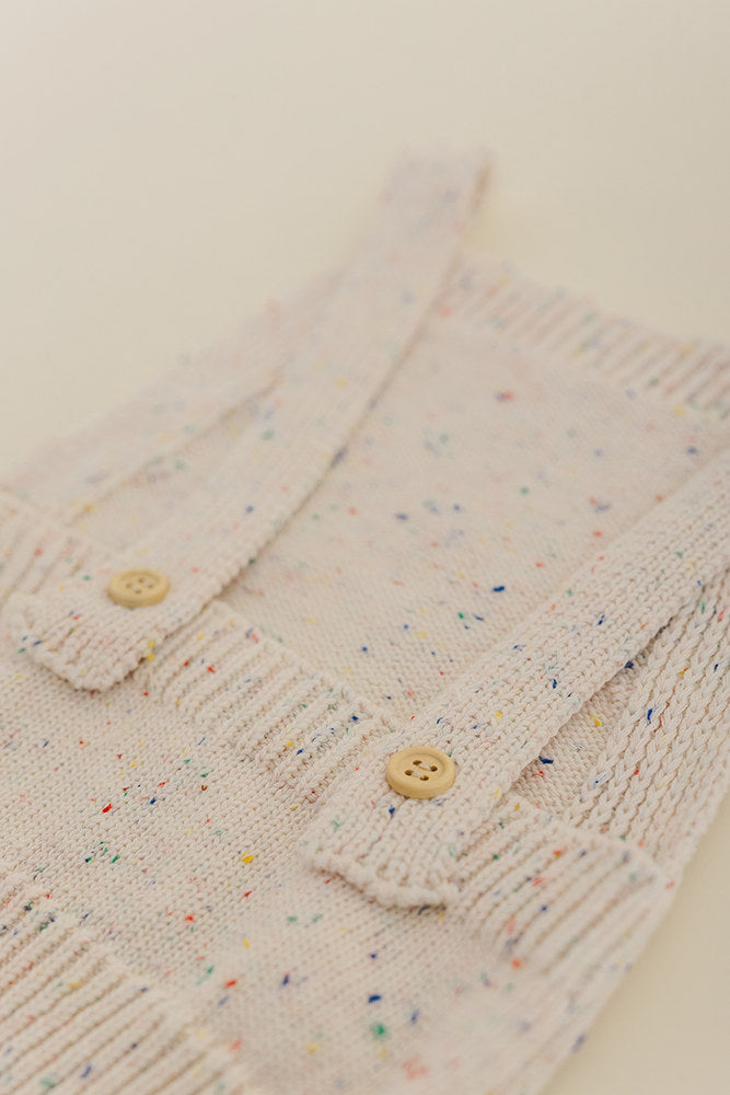 Sprinkle Knit Top and Bottom Bloomer Set Oat