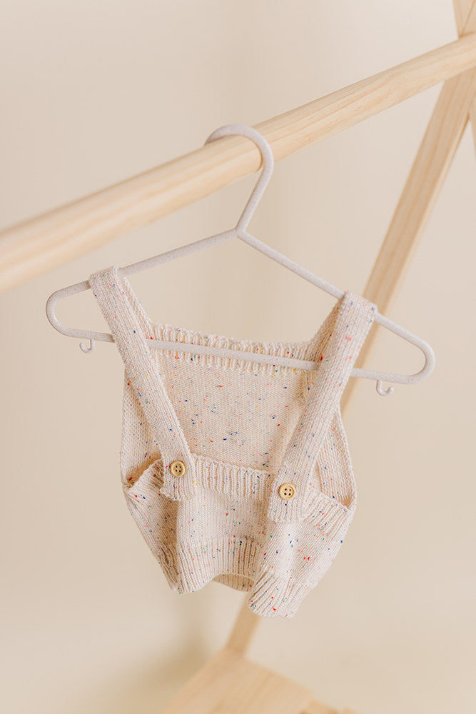 Sprinkle Knit Top and Bottom Bloomer Set Oat