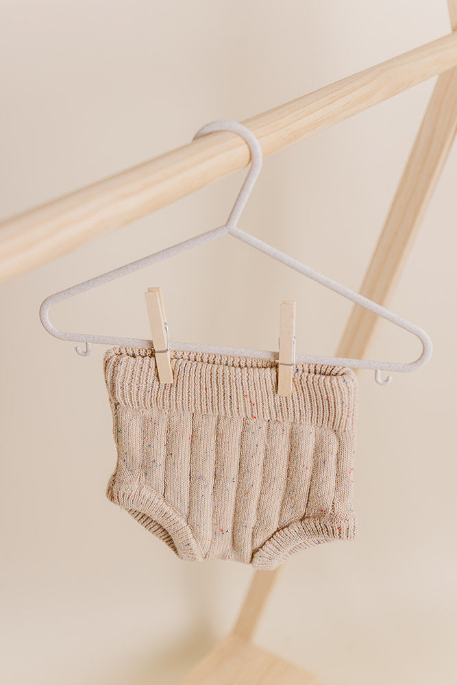 Sprinkle Knit Top & Bloomer Set - Hazelnut