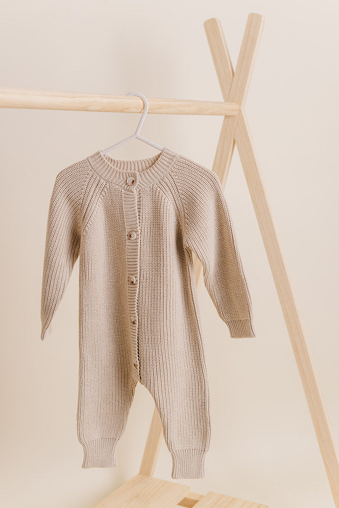 Hazelnut Knit Romper