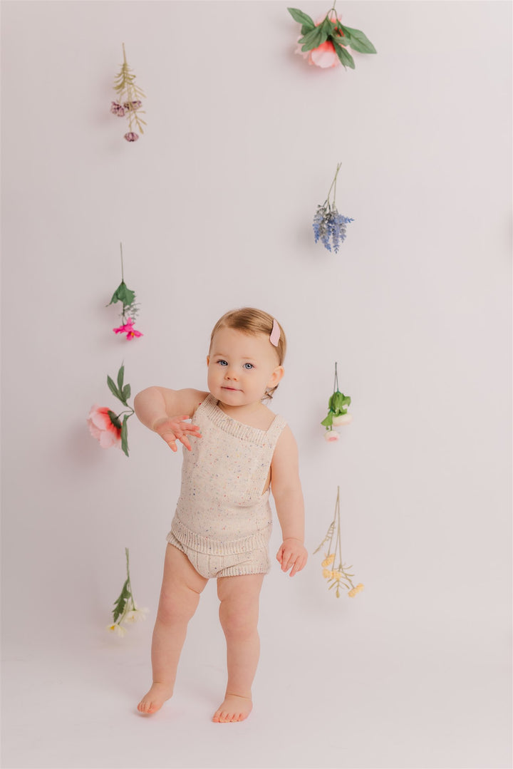 Sprinkle Knit Top & Bloomer Set - Hazelnut