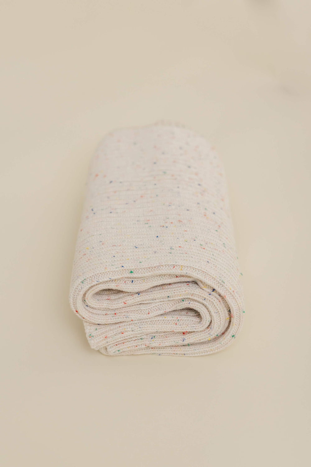 Sprinkle Knit Ribbed Blanket Oat