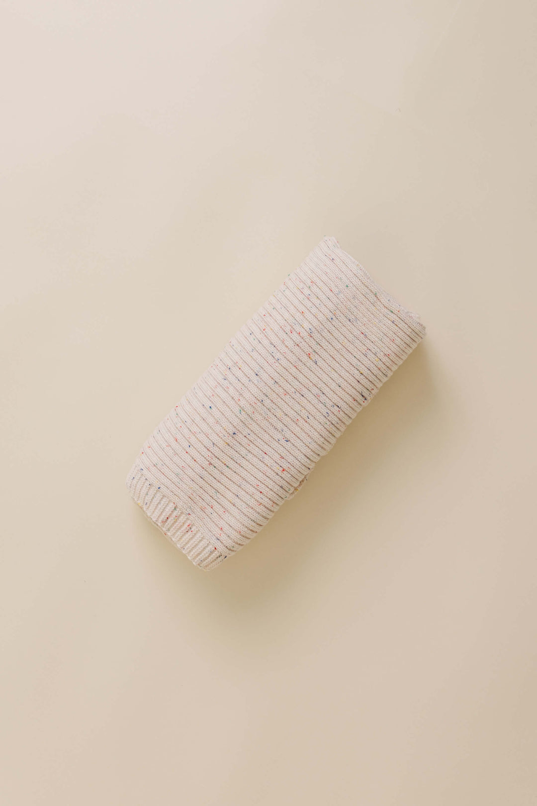 Sprinkle Knit Ribbed Blanket Oat