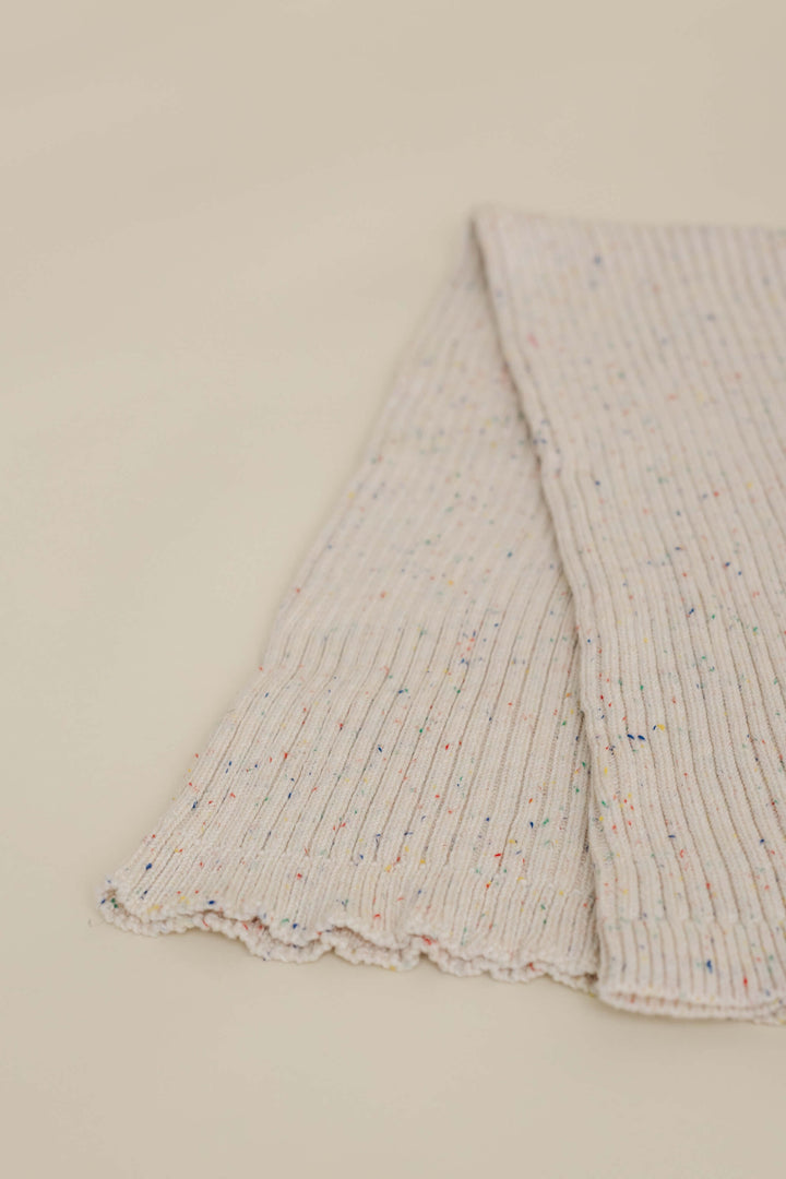 Sprinkle Knit Ribbed Blanket Oat