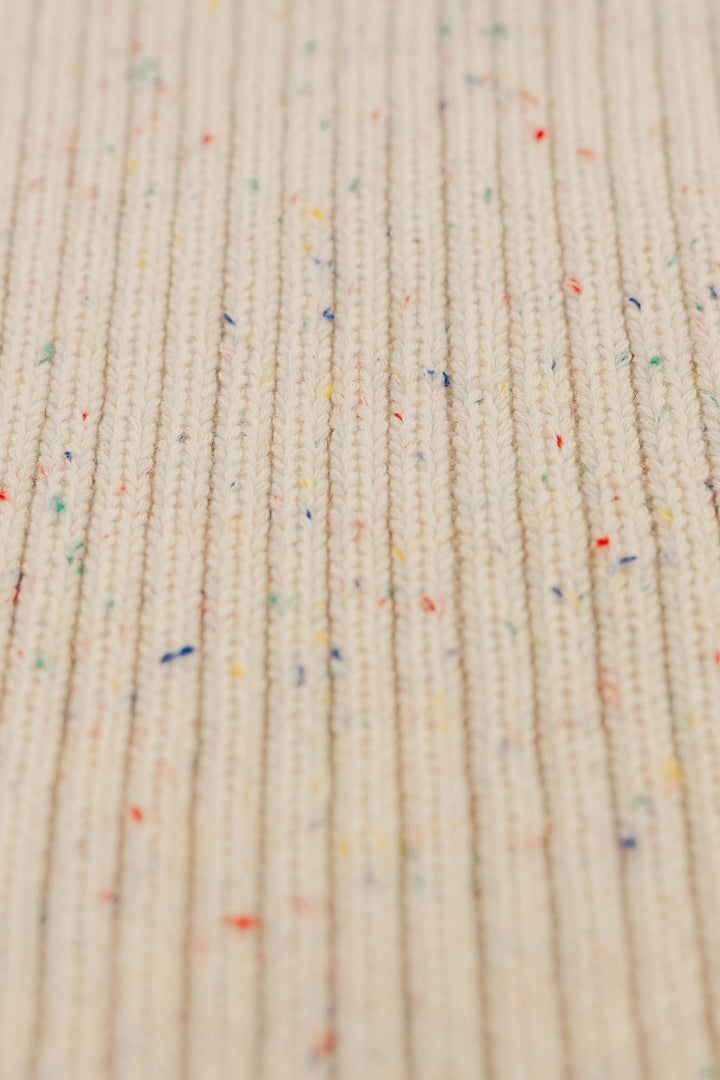 Sprinkle Knit Ribbed Blanket Oat