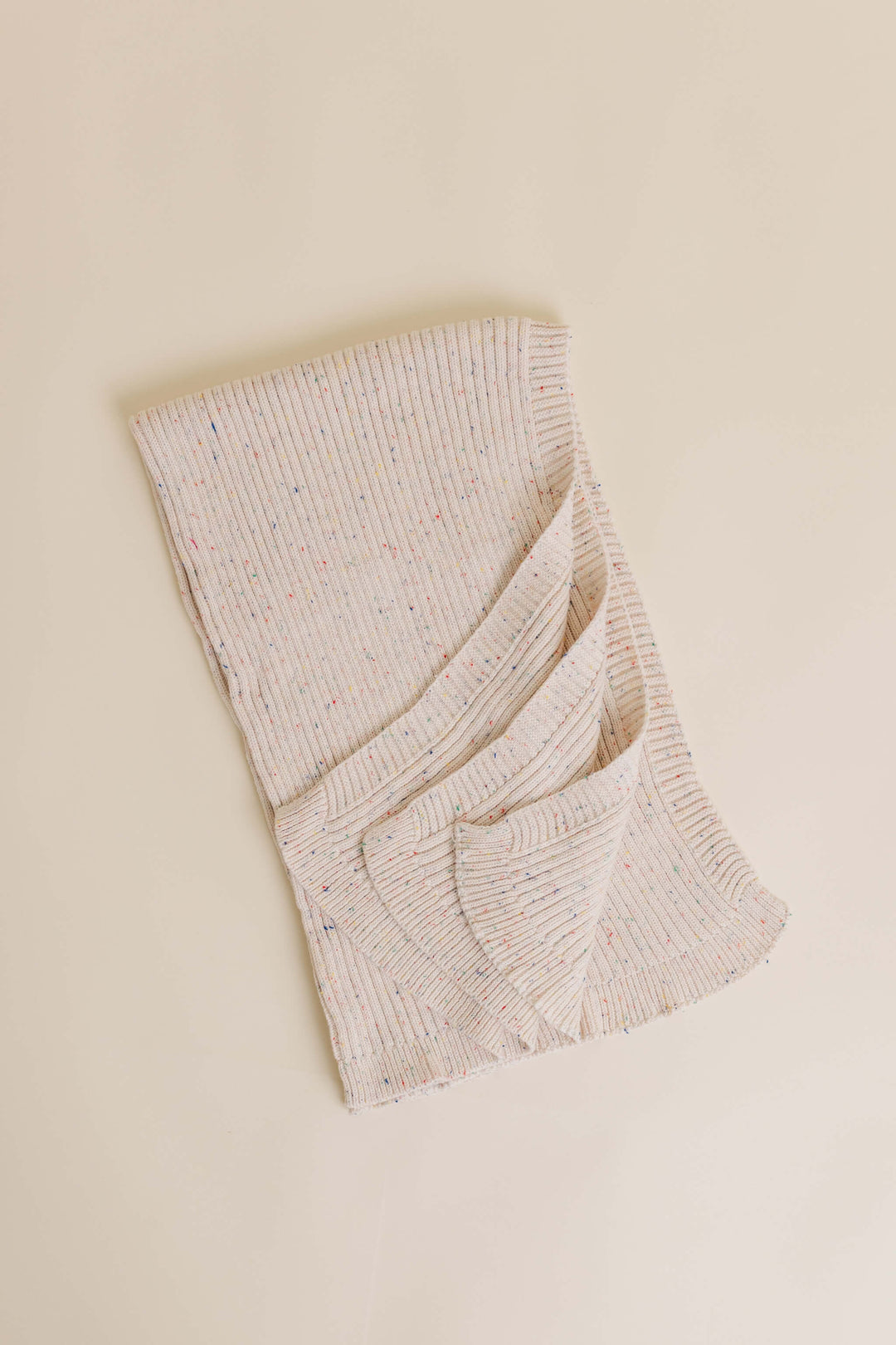 Sprinkle Knit Ribbed Blanket Oat