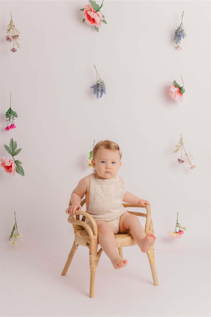 Sprinkle Knit Top and Bottom Bloomer Set Oat