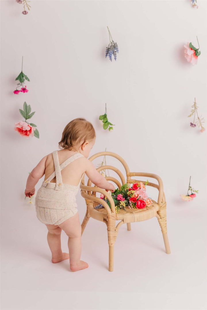 Sprinkle Knit Top and Bottom Bloomer Set Oat