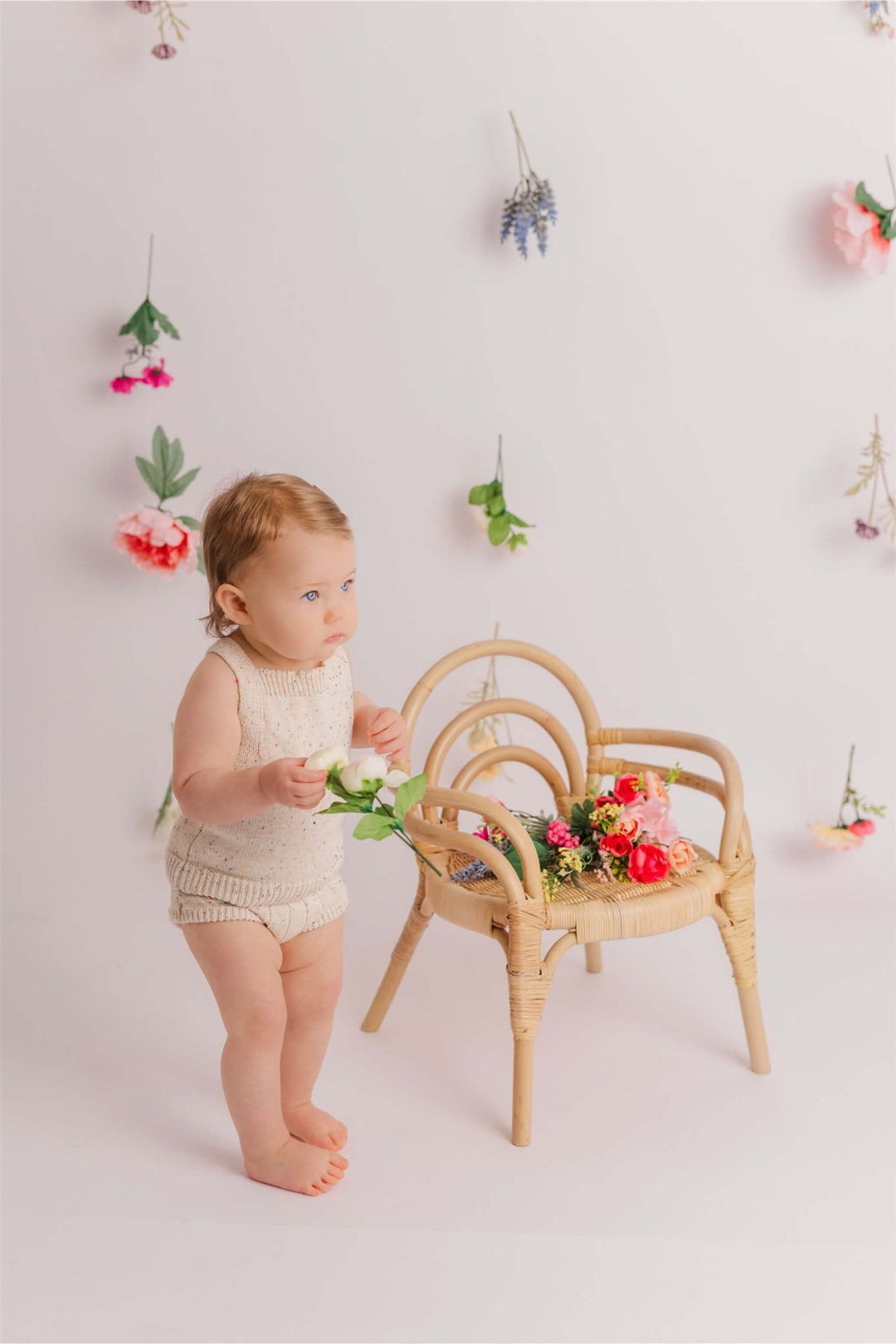 Sprinkle Knit Top and Bottom Bloomer Set Oat