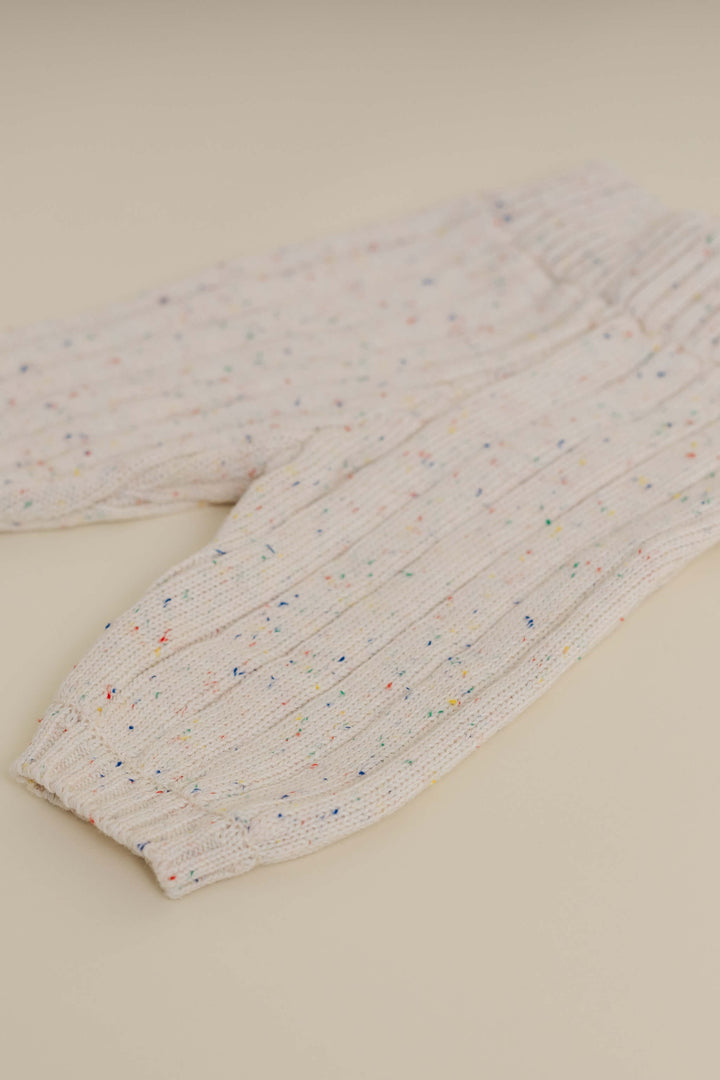 Sprinkle Knit Wide Ribbed Pants Oat