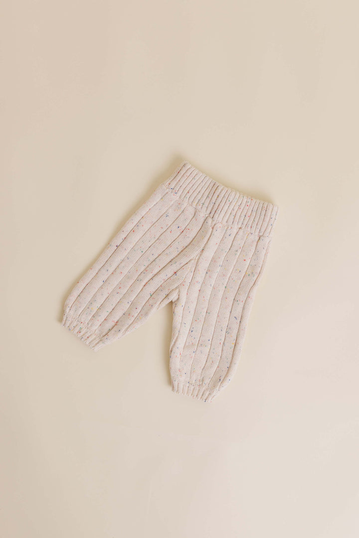 Sprinkle Knit Wide Ribbed Pants Oat