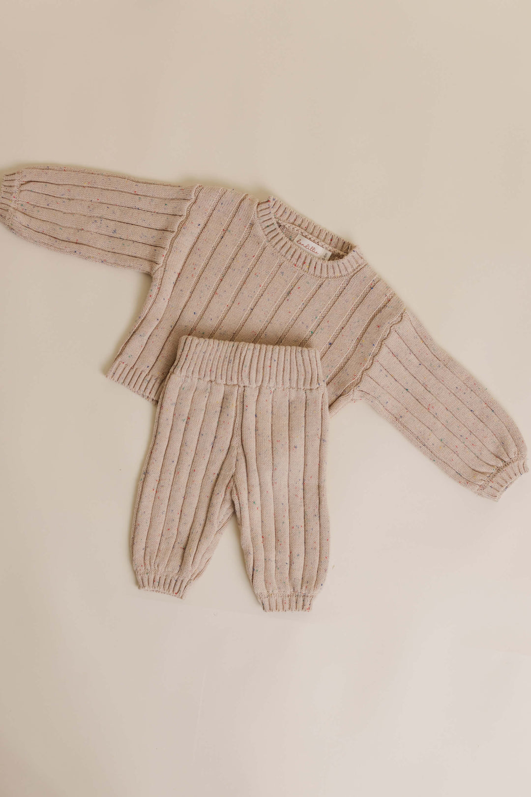 Sprinkle Knit Wide Ribbed Set Hazelnut