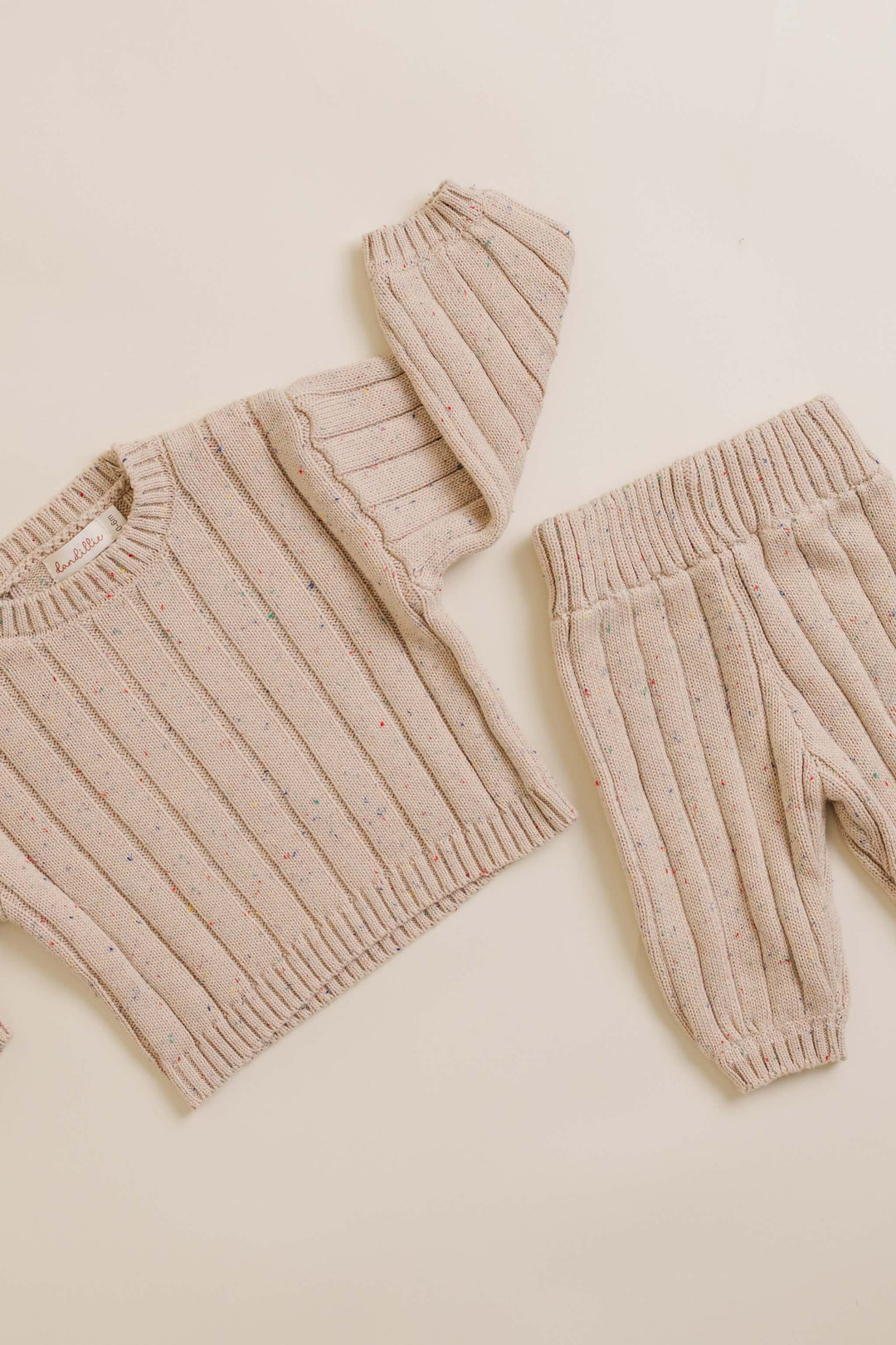 Sprinkle Knit Wide Ribbed Set Hazelnut