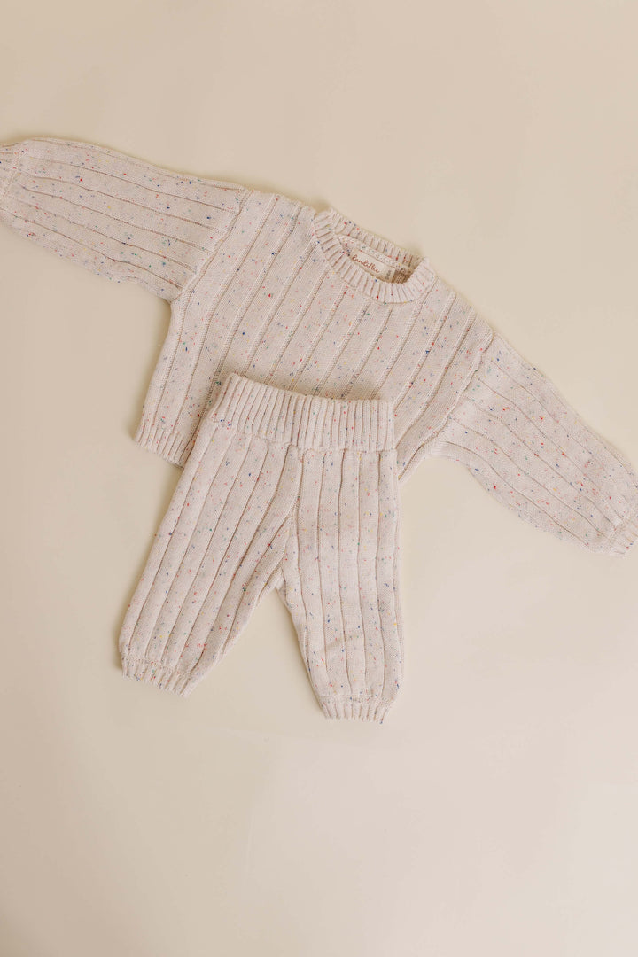 Sprinkle Knit Wide Ribbed Set Oat