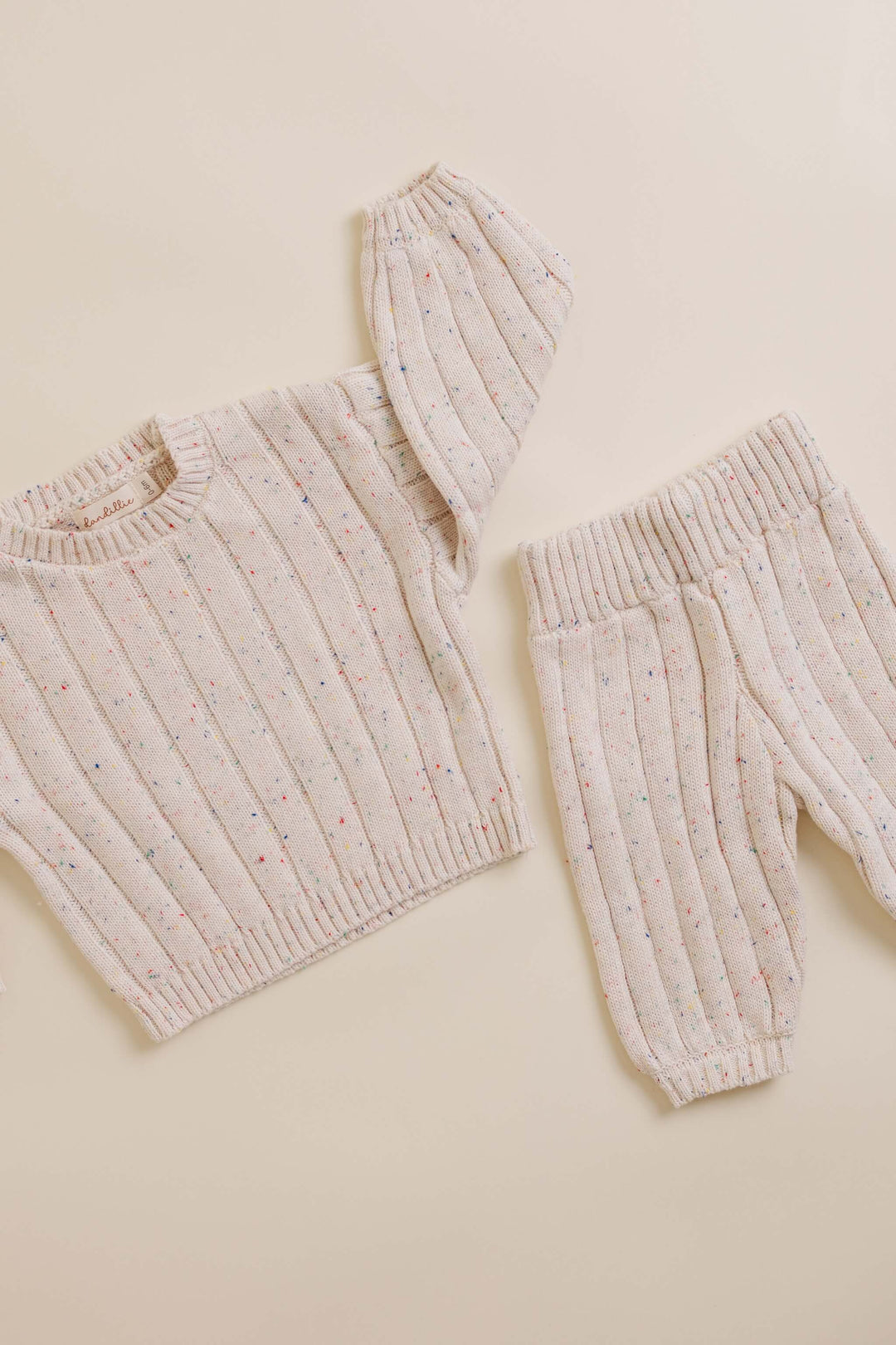 Sprinkle Knit Wide Ribbed Set Oat