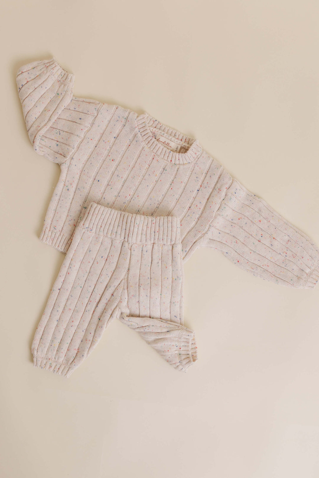 Sprinkle Knit Wide Ribbed Set Oat