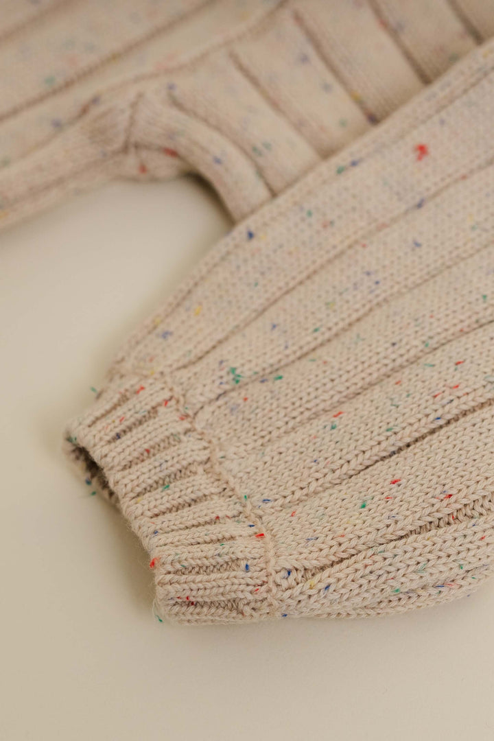 Sprinkle Knit Wide Ribbed Sweater Hazelnut