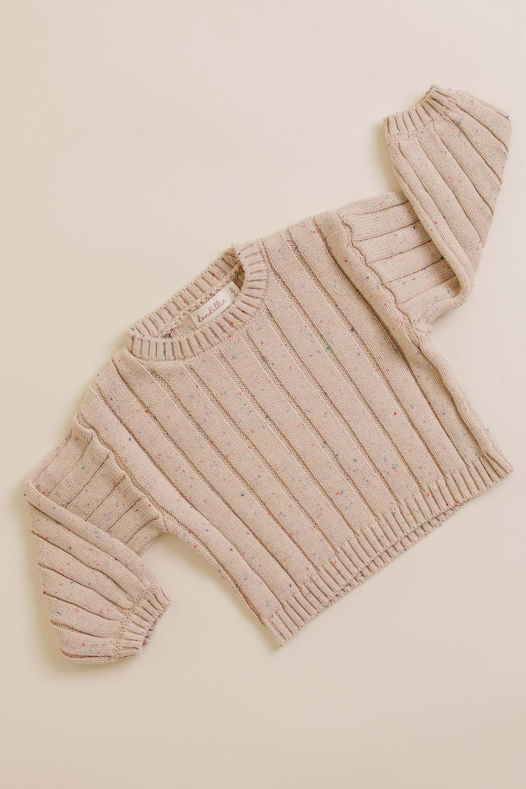 Sprinkle Knit Wide Ribbed Sweater Hazelnut