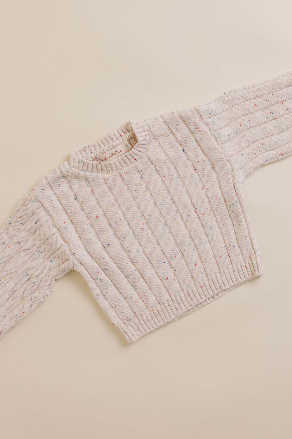 Sprinkle Knit Wide Ribbed Sweater Oat