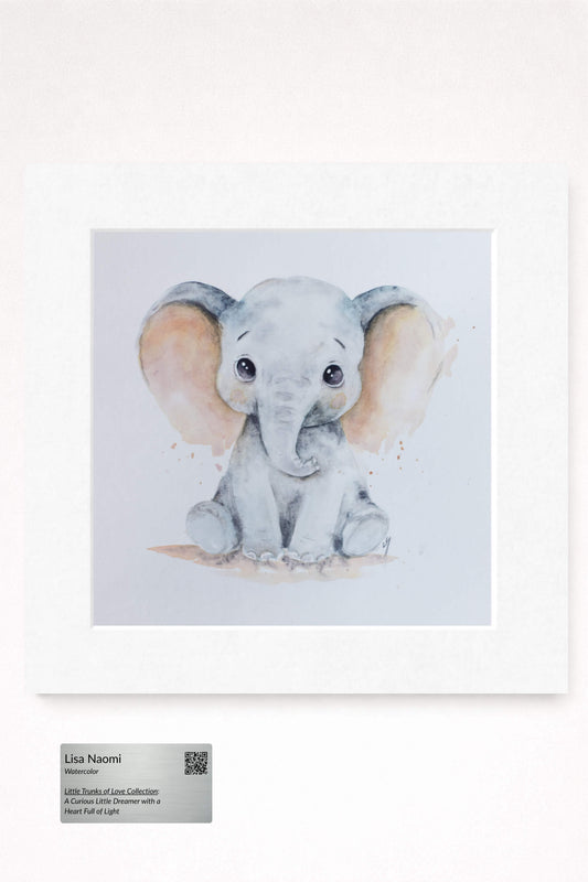 watercolor elephant in pink color tone by lisa naomi