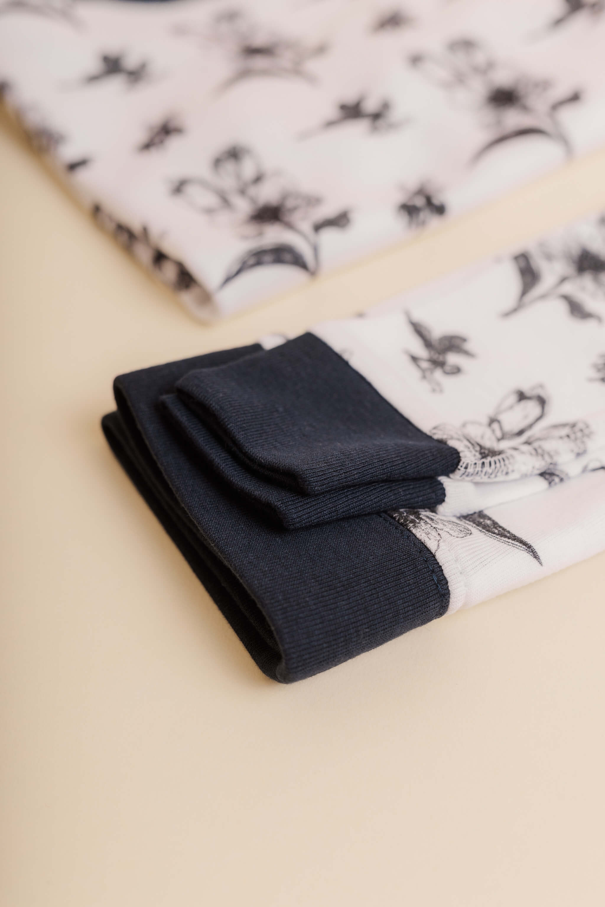 organic cotton children's long sleeve sleepwear in black ink print designed by chewie co