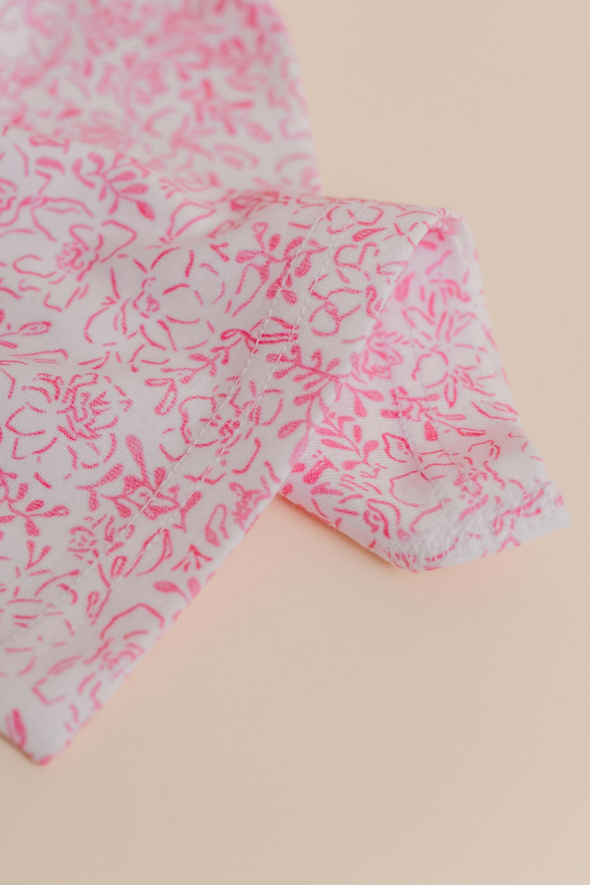 organic cotton children's long sleeve sleepwear in pink floral print designed by eliza baucom